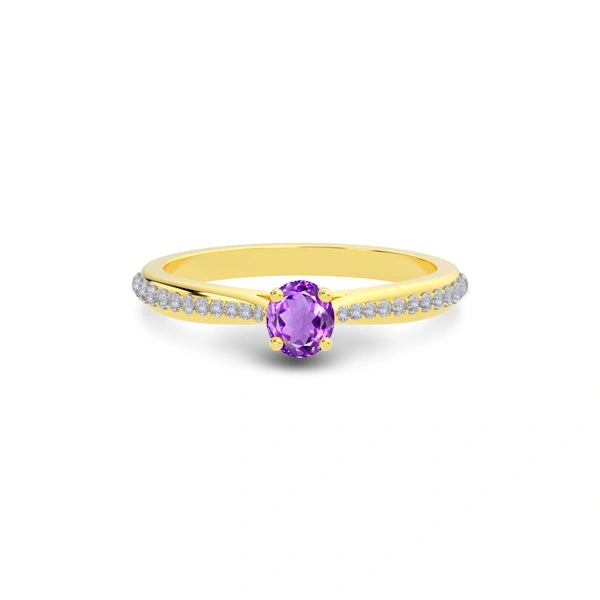 Amethyst Gold Ring R25