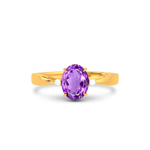 Amethyst Gold Ring R42