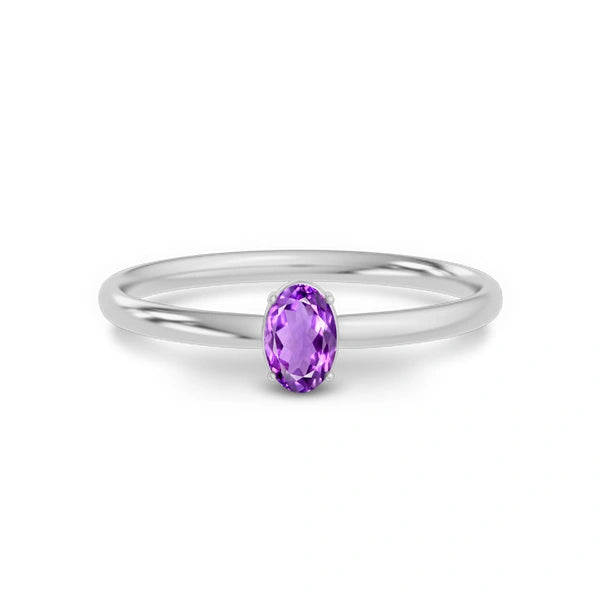Amethyst Platinum Ring R39