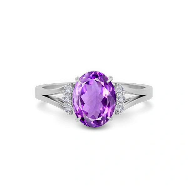 Amethyst Platinum Ring R52