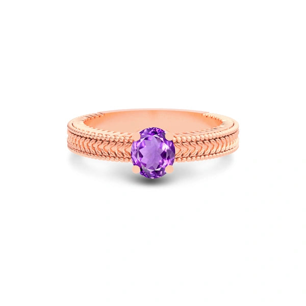 Amethyst Rose Gold Ring R3