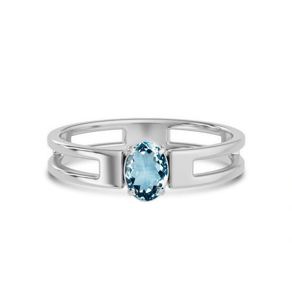 Aquamarine Platinum Ring R45