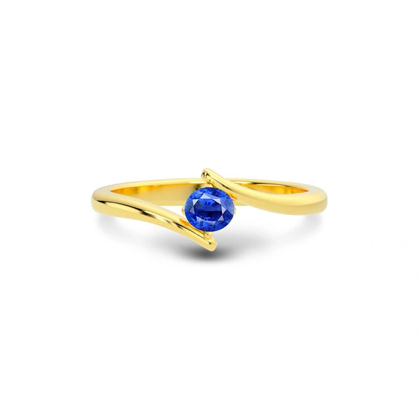 Blue Sapphire Gold Ring R2