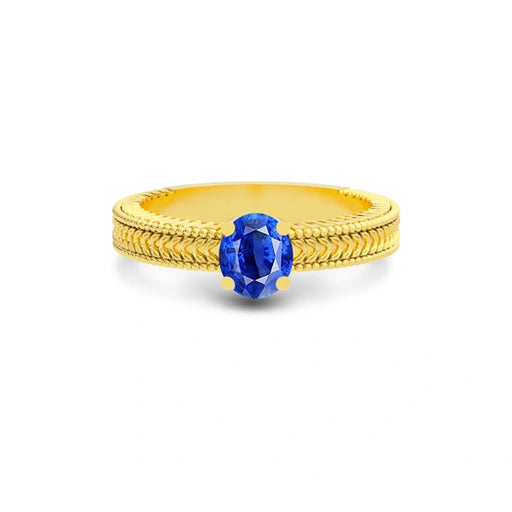 Blue Sapphire Gold Ring R3