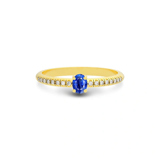 Blue Sapphire Gold Ring R4