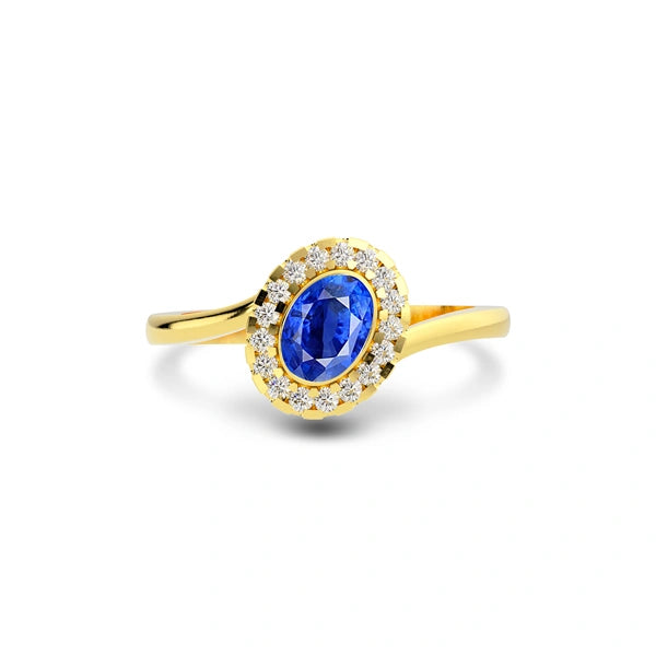 Blue Sapphire Gold Ring R5