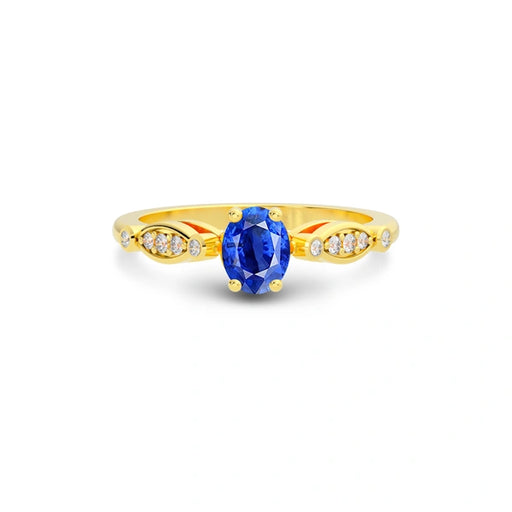 Blue Sapphire Gold Ring R15