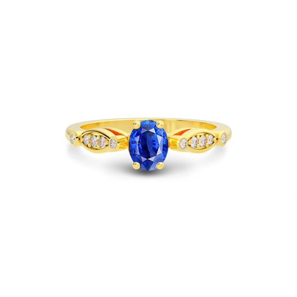 Blue Sapphire Gold Ring R15