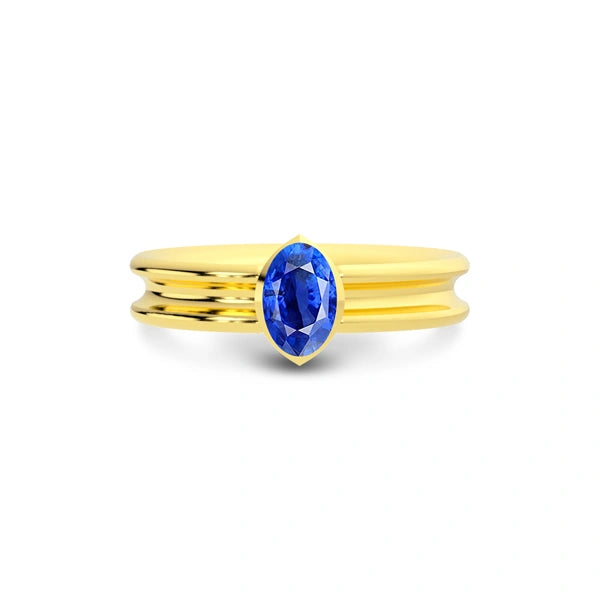 Blue Sapphire Gold Ring R24