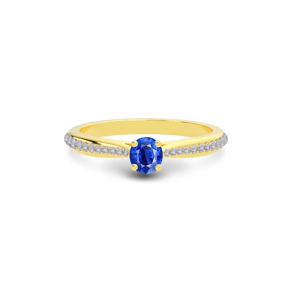 Blue Sapphire Gold Ring R25
