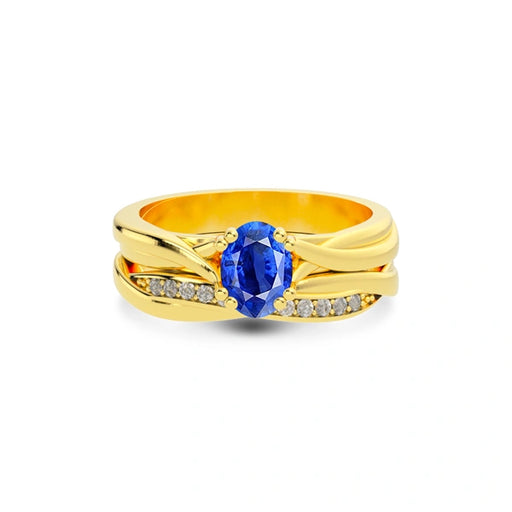 Blue Sapphire Gold Ring R27