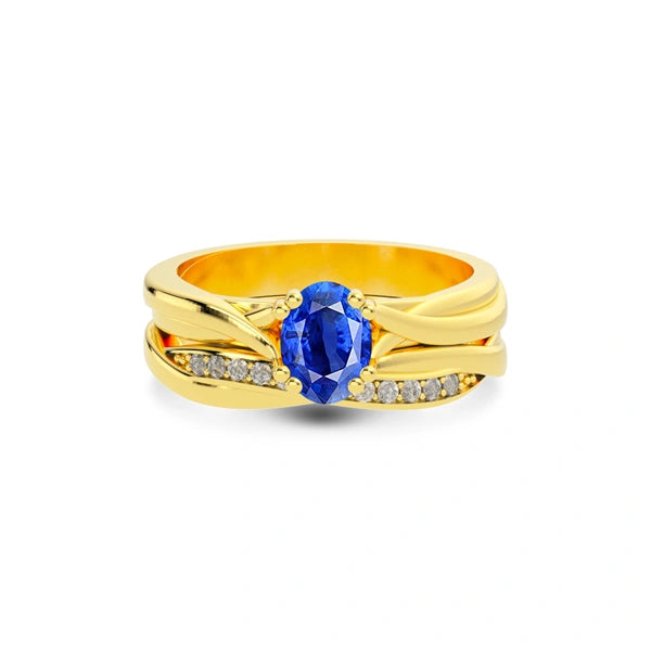 Blue Sapphire Gold Ring R27