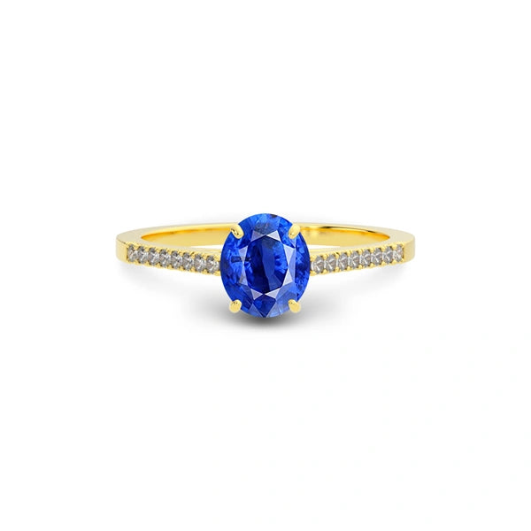 Blue Sapphire Gold Ring R28