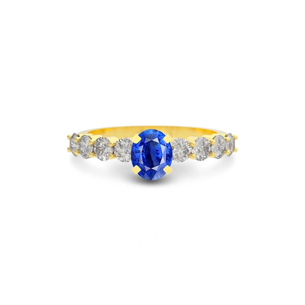 Blue Sapphire Gold Ring R29
