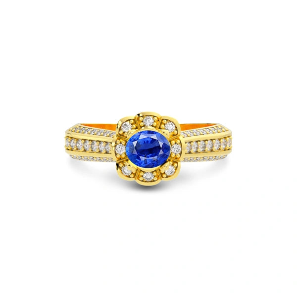 Blue Sapphire Gold Ring R30