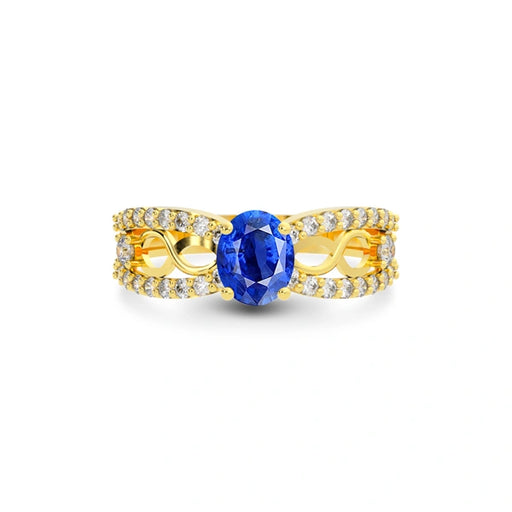 Blue Sapphire Gold Ring R34
