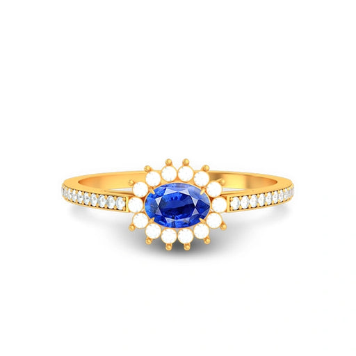 Blue Sapphire Gold Ring R55