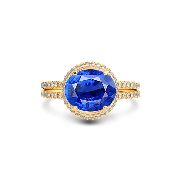 Blue Sapphire Panchdhatu Ring R11
