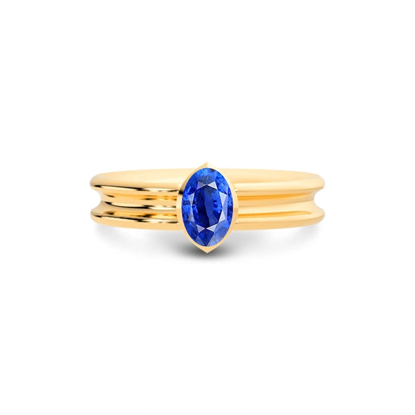 Blue Sapphire Panchdhatu Ring R24