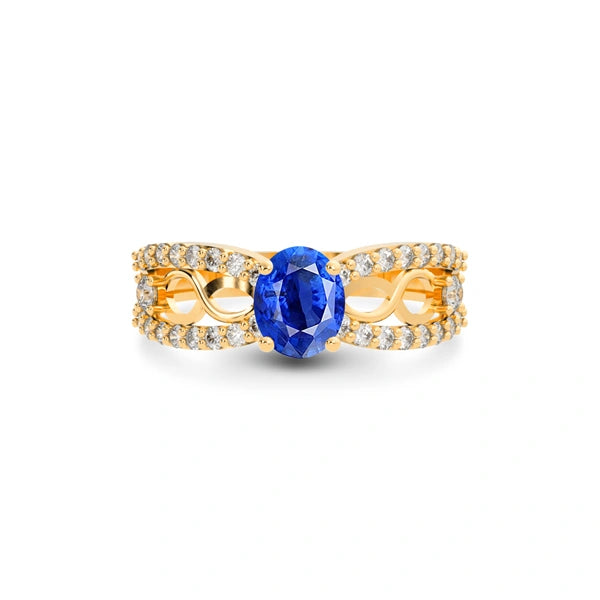 Blue Sapphire Panchdhatu Ring R34