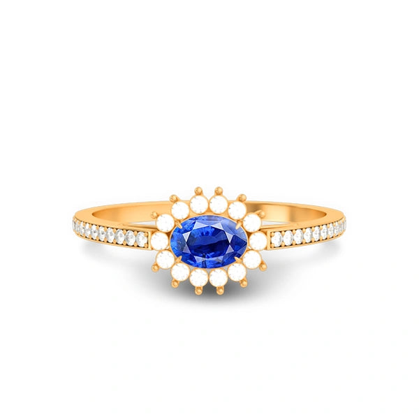 Blue Sapphire Panchdhatu Ring R55
