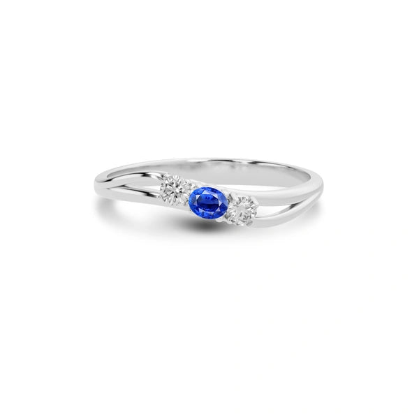 Blue Sapphire Platinum Ring R1
