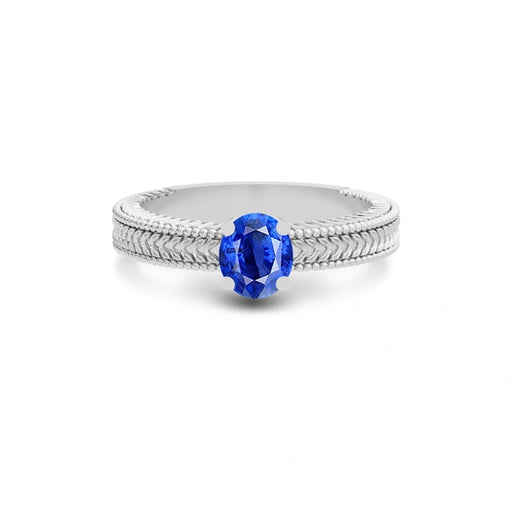 Blue Sapphire Platinum Ring R3
