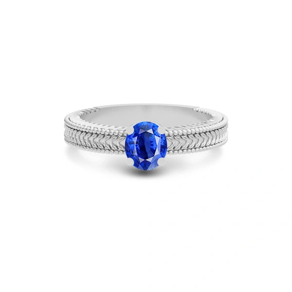 Blue Sapphire Platinum Ring R3