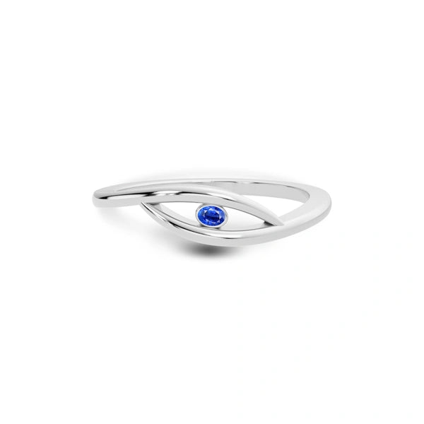 Blue Sapphire Platinum Ring R9