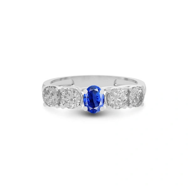 Blue Sapphire Platinum Ring R10