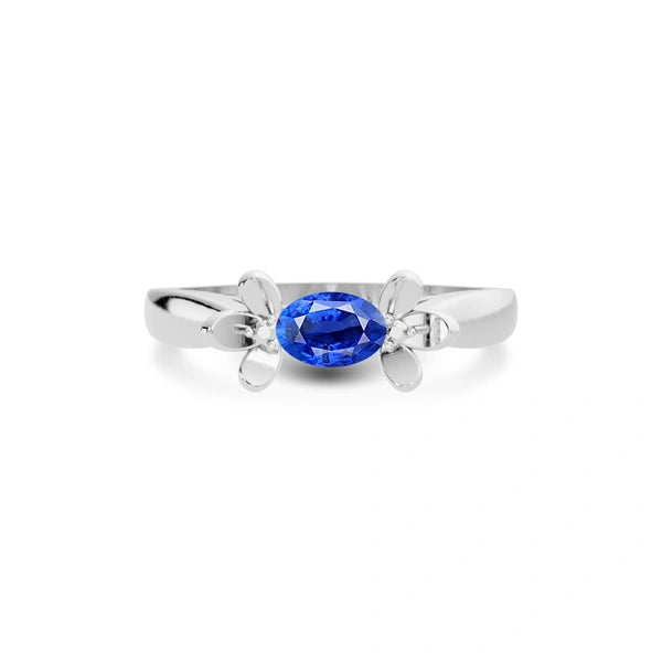 Blue Sapphire Platinum Ring R12