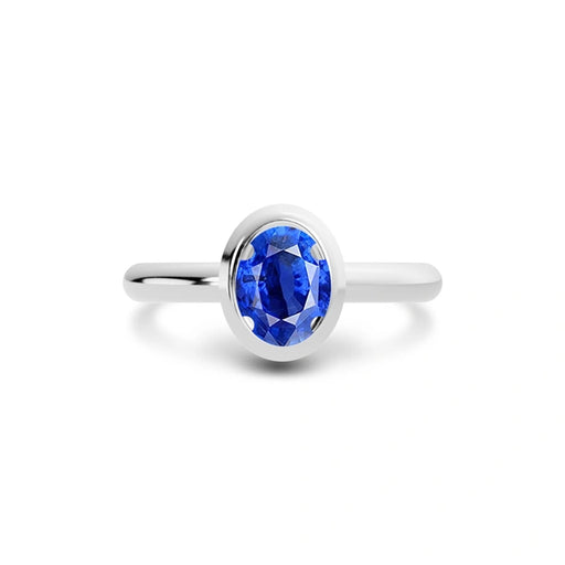 Blue Sapphire Platinum Ring R14