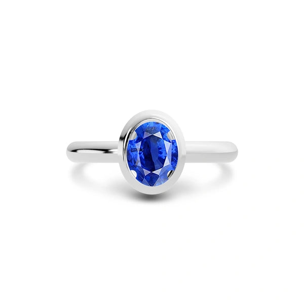Blue Sapphire Platinum Ring R14