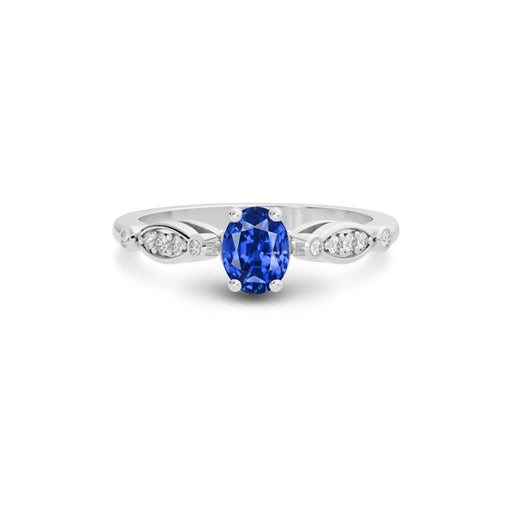 Blue Sapphire Platinum Ring R15