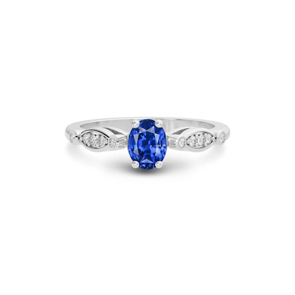 Blue Sapphire Platinum Ring R15