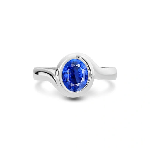 Blue Sapphire Platinum Ring R22