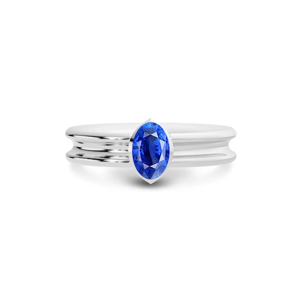Blue Sapphire Platinum Ring R24