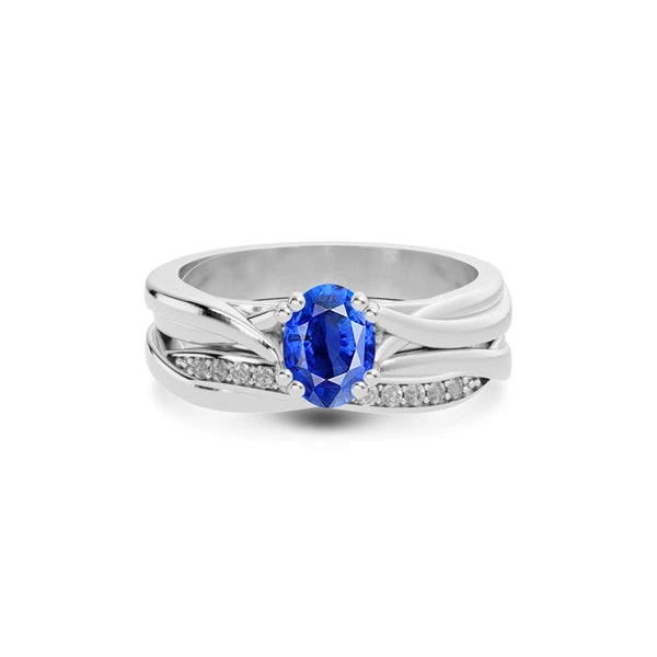 Blue Sapphire Platinum Ring R27