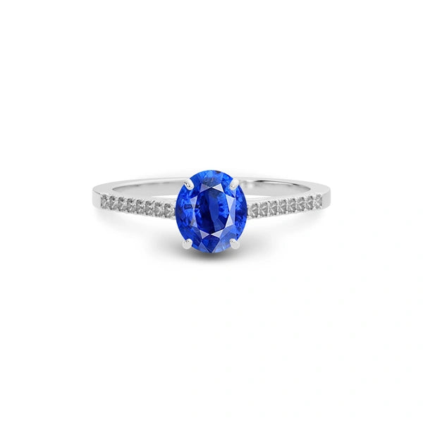 Blue Sapphire Platinum Ring R28