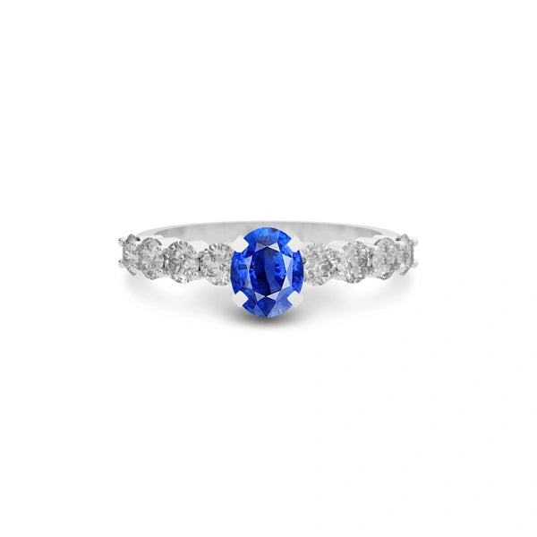 Blue Sapphire Platinum Ring R29