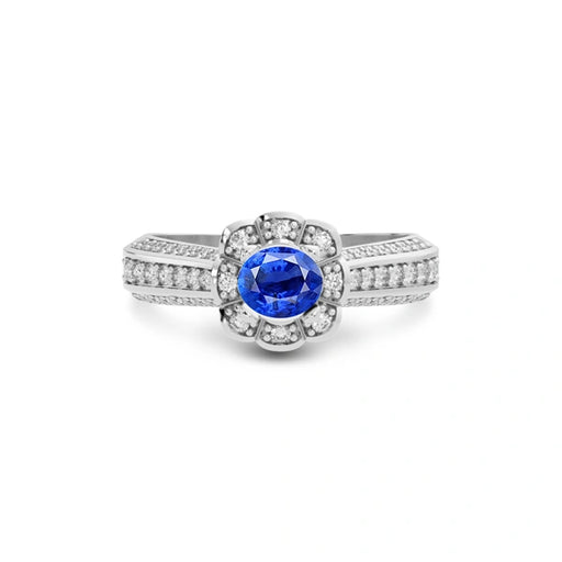 Blue Sapphire Platinum Ring R30