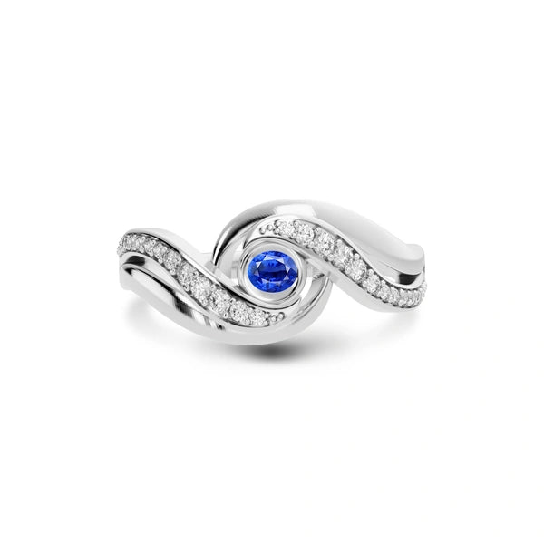 Blue Sapphire Platinum Ring R32