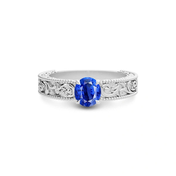 Blue Sapphire Platinum Ring R33