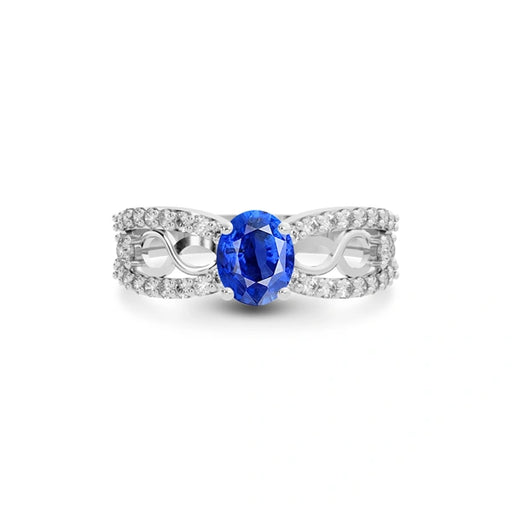 Blue Sapphire Platinum Ring R34