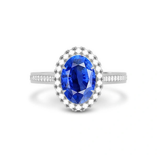 Blue Sapphire Platinum Ring R40