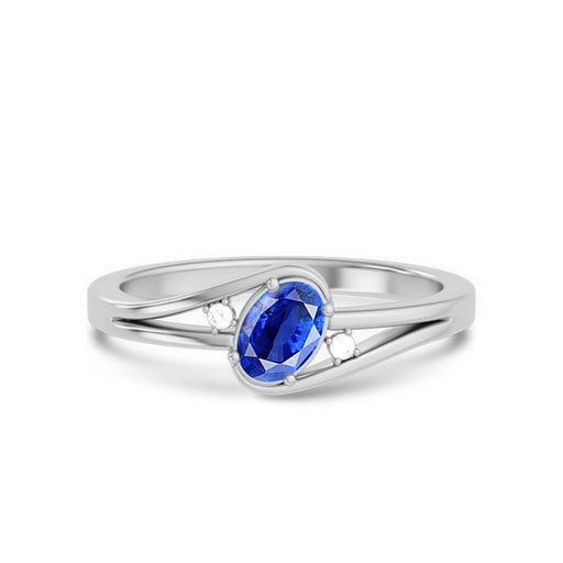 Blue Sapphire Platinum Ring R44