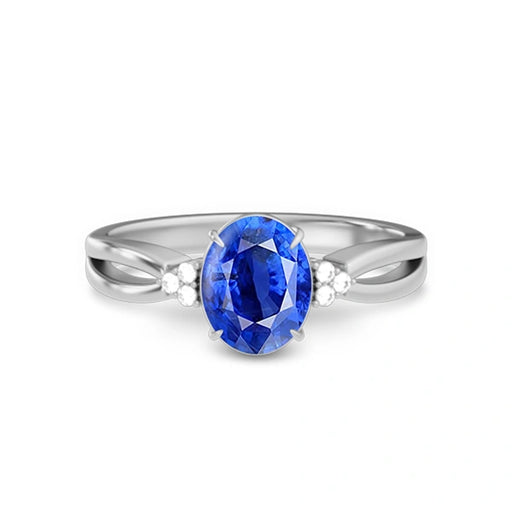 Blue Sapphire Platinum Ring R46