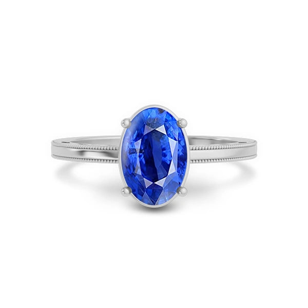 Blue Sapphire Platinum Ring R48