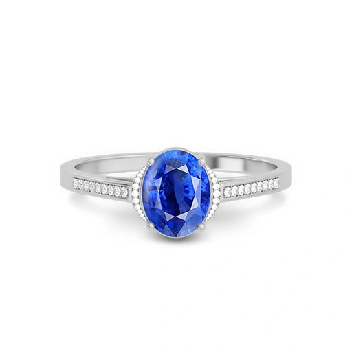 Blue Sapphire Platinum Ring R53