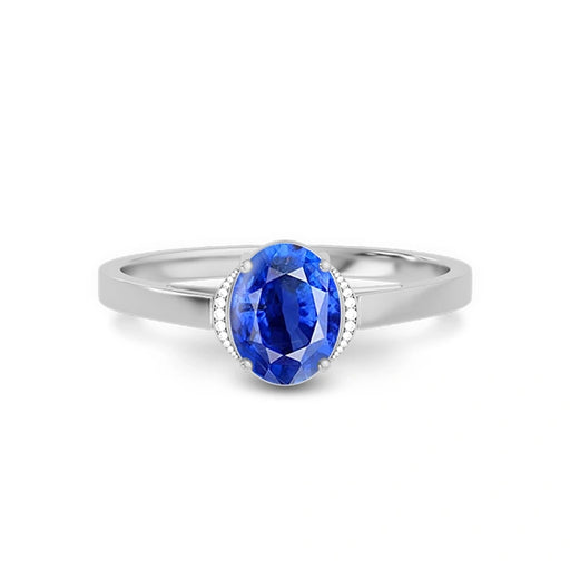 Blue Sapphire Platinum Ring R54